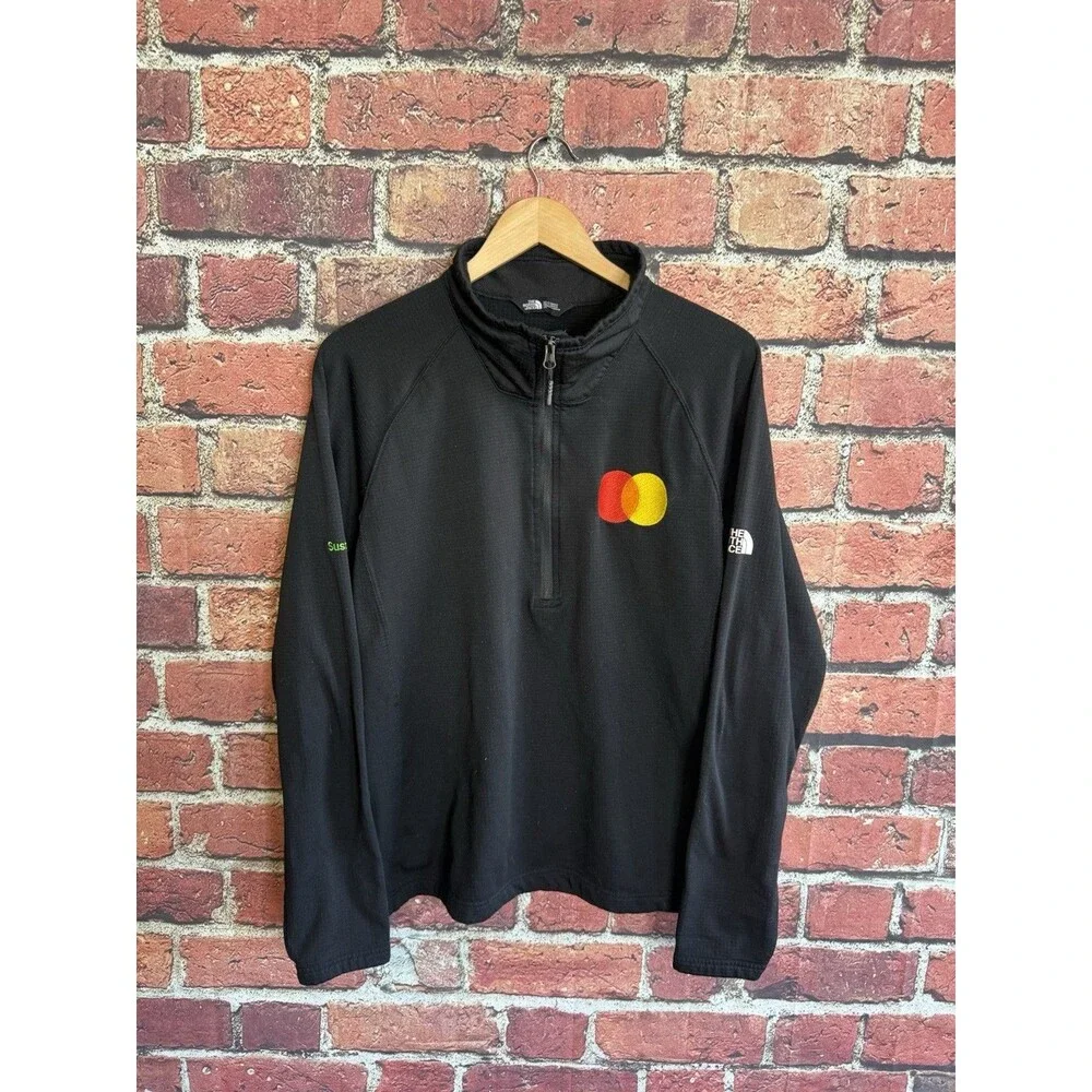 The North Face Mens Black 1/2 Zip Mock Neck Sweatshirt Mastercard Size Large